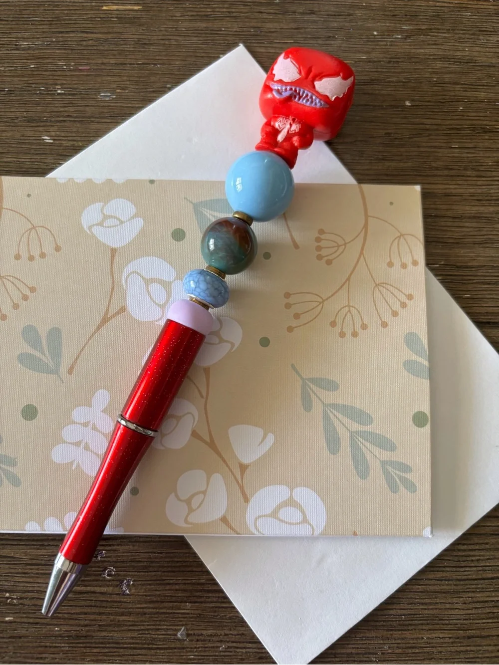 Marvel Spider-Vemon handmade beaded pen